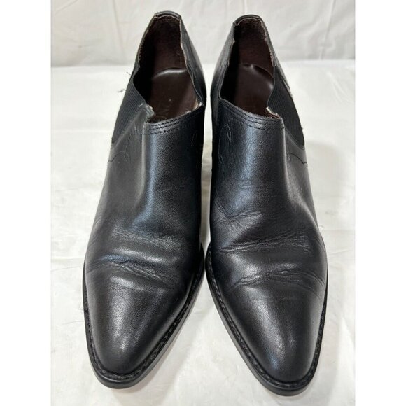 Flings Salsa Black Leather Ankle Booties Size 7.5 M - Picture 5 of 13